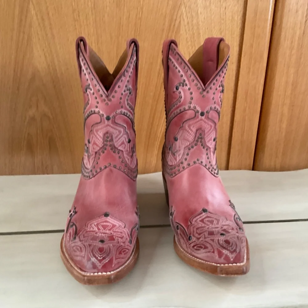 New Lucchese Studded Shorty Boot in Vamp Color Pink - Picture 2 of 10